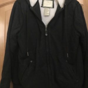 Green Tea Sherpa Lined Zippered Hoodie